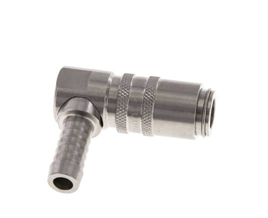 Acero inoxidable DN 6 Enchufe de anclaje de manguera de 9 mm Pilar de 90 grados