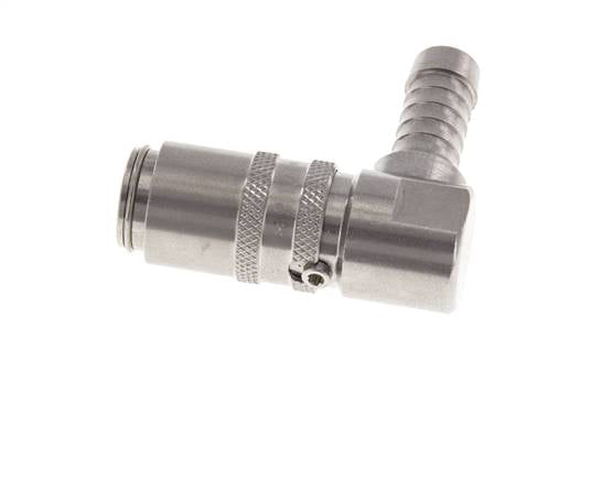 Acero inoxidable DN 6 Enchufe de anclaje de manguera de 9 mm Pilar de 90 grados