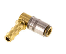 Latón DN 6 Enchufe de anclaje de manguera de 9,5 mm Protección de desbloqueo de 90 grados