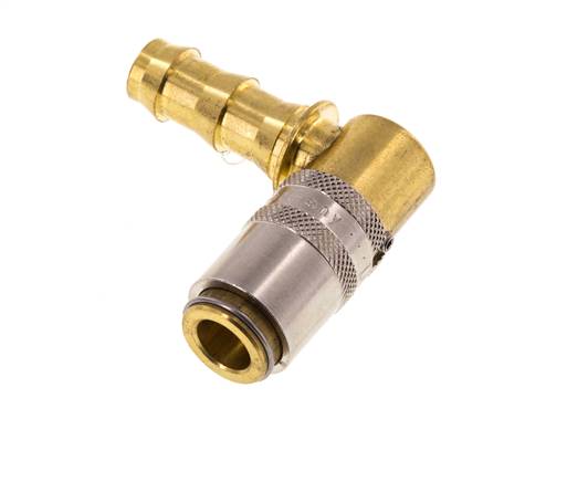 Latón DN 6 Enchufe de anclaje de manguera de 9,5 mm Protección de desbloqueo de 90 grados