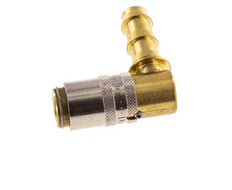 Latón DN 6 Enchufe de anclaje de manguera de 9,5 mm Protección de desbloqueo de 90 grados