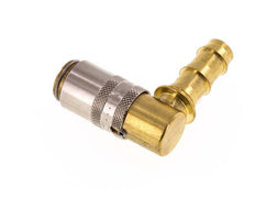 Latón DN 6 Enchufe de anclaje de manguera de 9,5 mm Protección de desbloqueo de 90 grados