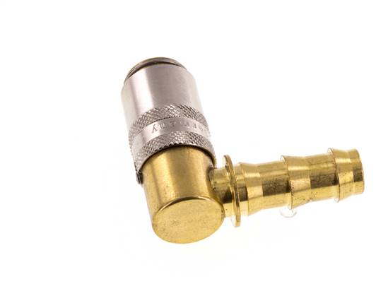 Latón DN 6 Enchufe de anclaje de manguera de 9,5 mm Protección de desbloqueo de 90 grados