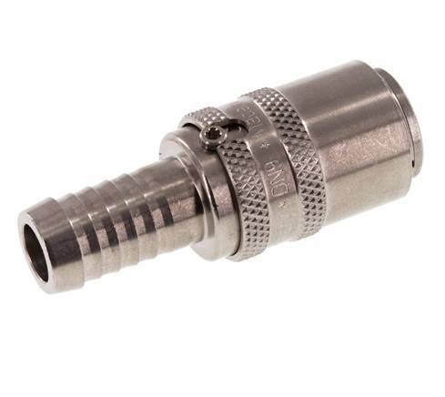 Stainless Steel DN 9 Mold Coupling Socket 13 mm Hose Pillar Double Shut-Off