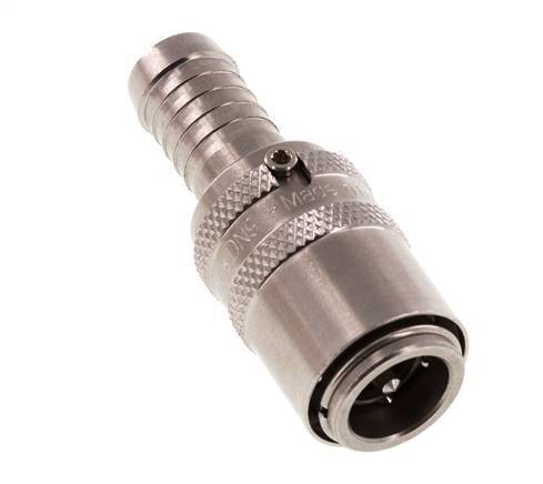 Stainless Steel DN 9 Mold Coupling Socket 13 mm Hose Pillar Double Shut-Off