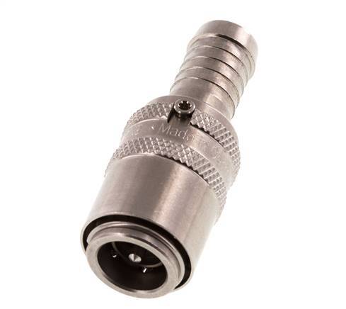 Stainless Steel DN 9 Mold Coupling Socket 13 mm Hose Pillar Double Shut-Off