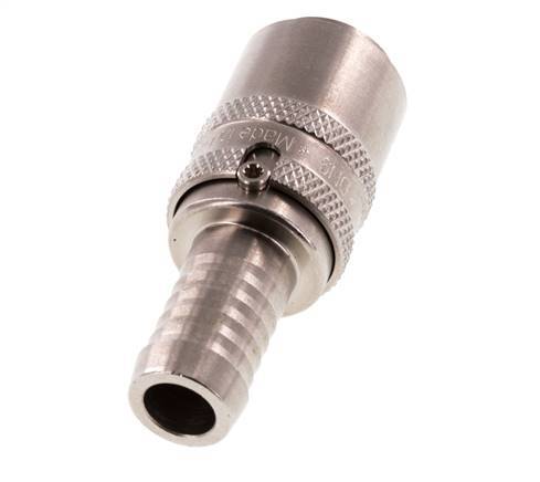 Stainless Steel DN 9 Mold Coupling Socket 13 mm Hose Pillar Double Shut-Off