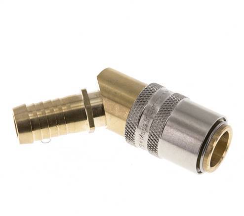 Brass DN 9 Mold Coupling Socket 13 mm Hose Pillar 45-deg
