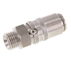Acoplamiento de moldes de acero inoxidable DN 6 con rosca macho M14x1,5 de doble cierre