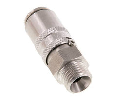 Acoplamiento de moldes de acero inoxidable DN 6 con rosca macho M14x1,5 de doble cierre