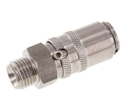 Acoplamiento de moldes DN 6 de acero inoxidable con rosca macho de 1/4 de pulgada