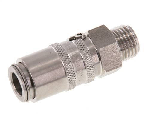 Acoplamiento de moldes DN 6 de acero inoxidable con rosca macho de 1/4 de pulgada