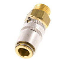 Acoplamiento de latón DN 6 con rosca macho M14x1,5 Protección de desbloqueo