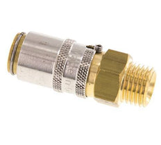 Acoplamiento de latón DN 6 con rosca macho M14x1,5 Protección de desbloqueo