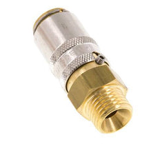 Acoplamiento de latón DN 6 con rosca macho M14x1,5 Protección de desbloqueo