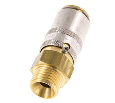 Acoplamiento de latón DN 6 con rosca macho M14x1,5 Protección de desbloqueo