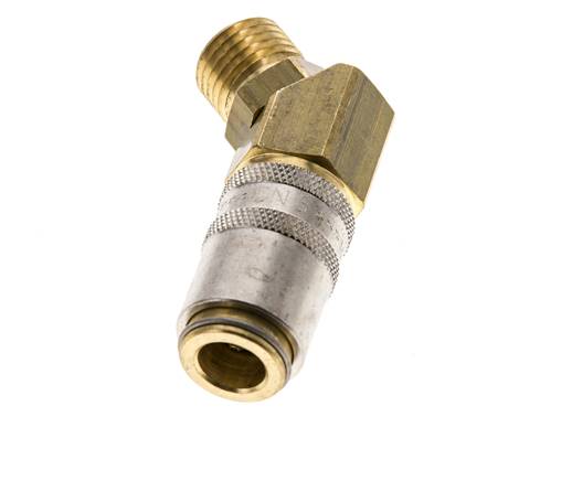 Latón DN 6 Acoplamiento de moldes con rosca macho M14x1,5 de 45 grados