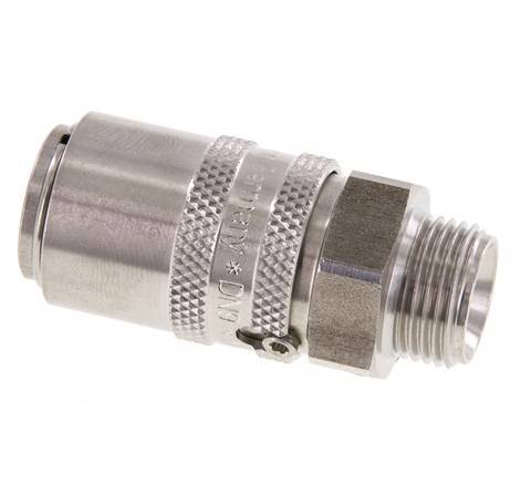 Acoplamiento de moldes DN 9 de acero inoxidable con rosca macho de 3/8 de pulgada