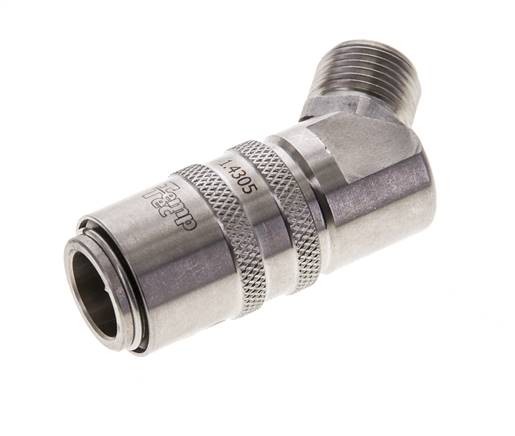 Acero inoxidable DN 9 Acoplamiento de moldes G 3/8 pulgadas rosca macho doble cierre 45 grados