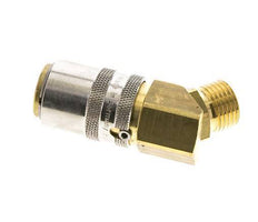 Latón DN 9 Acoplamiento de moldes Rosca macho M16x1,5 Protección de desbloqueo 45 grados