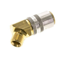 Latón DN 9 Acoplamiento de moldes Rosca macho M16x1,5 Protección de desbloqueo 45 grados