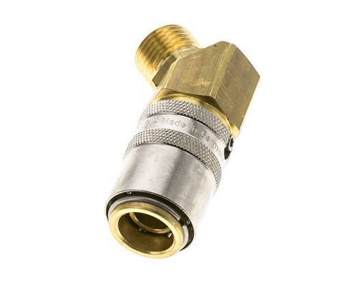 Latón DN 9 Acoplamiento de moldes Rosca macho M16x1,5 Protección de desbloqueo 45 grados