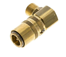 Latón DN 9 Acoplamiento de moldes Rosca macho M16x1,5 Protección de desbloqueo Doble cierre 90 grados