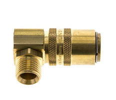 Latón DN 9 Acoplamiento de moldes Rosca macho M16x1,5 Protección de desbloqueo Doble cierre 90 grados