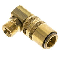 Latón DN 9 Acoplamiento de moldes Rosca macho M16x1,5 Protección de desbloqueo Doble cierre 90 grados