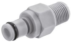 PP DN 3.2 Tapón de acoplamiento Linktech 1/8 pulgadas rosca NPT macho doble cierre Serie 20 gris