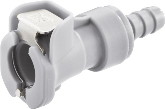 PP DN 6.4 Linktech Enchufe de anclaje para manguera de 6,4 mm Doble cierre Gris Serie 40