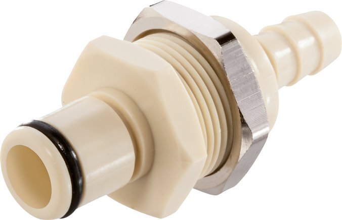 PP DN 6.4 Linktech Tapón de anclaje de 6,4 mm Mampara para manguera de doble cierre Serie 40 Beige