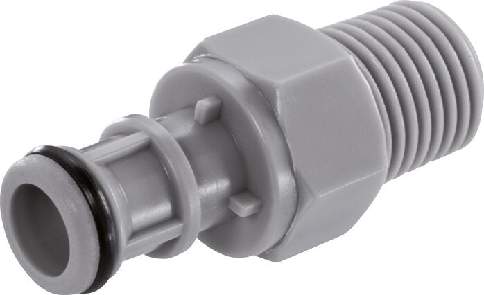 PP DN 6.4 Tapón de acoplamiento Linktech de 3/8 pulgadas con rosca NPT macho de doble cierre Serie 50