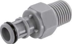 PP DN 6.4 Tapón de acoplamiento Linktech de 3/8 pulgadas con rosca NPT macho de doble cierre Serie 50