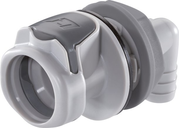 PP DN 9.5 Linktech Enchufe de anclaje de 12,7 mm Mampara de manguera con doble cierre de 90 grados Serie 60