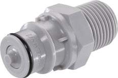 PP DN 9.5 Tapón de acoplamiento Linktech de 1/2 pulgada con rosca NPT macho de doble cierre Serie 60