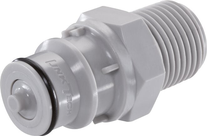 PP DN 9.5 Tapón de acoplamiento Linktech de 1/2 pulgada con rosca macho NPT Serie 60