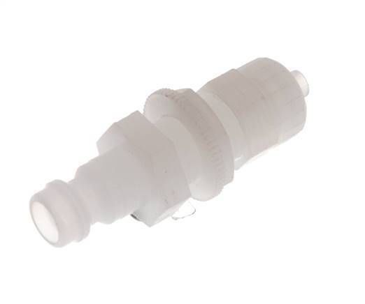 PVDF DN 5 Tapón de acoplamiento 4x6 mm Tuerca de unión Pasamuros