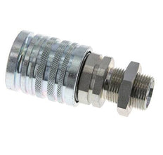 Acero DN 12.5 Acoplamiento hidráulico Enchufe 15 mm L Anillo de compresión Mampara ISO 7241-1 A/8434-1 D 20.5mm