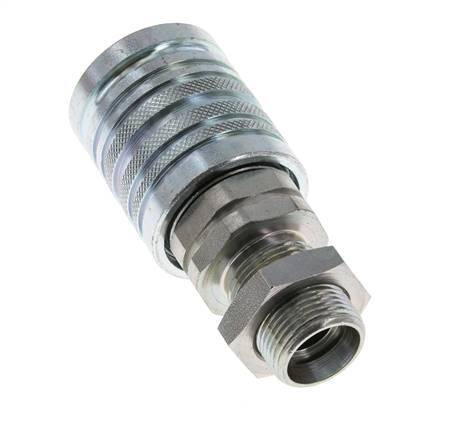 Acero DN 12.5 Acoplamiento hidráulico Enchufe 15 mm L Anillo de compresión Mampara ISO 7241-1 A/8434-1 D 20.5mm