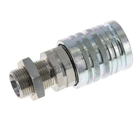 Acero DN 12.5 Acoplamiento hidráulico Enchufe 15 mm L Anillo de compresión Mampara ISO 7241-1 A/8434-1 D 20.5mm