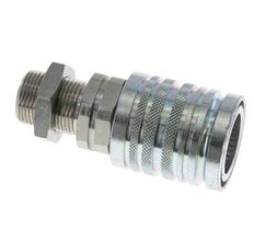 Acero DN 12.5 Acoplamiento hidráulico Enchufe 15 mm L Anillo de compresión Mampara ISO 7241-1 A/8434-1 D 20.5mm