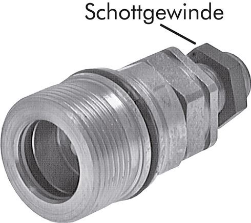 Steel DN 25 Hydraulic Coupling Socket 30 mm S Compression Ring Bulkhead ISO 8434-1 D M48 x 3