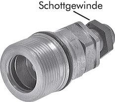 Steel DN 25 Hydraulic Coupling Socket 30 mm S Compression Ring Bulkhead ISO 8434-1 D M48 x 3