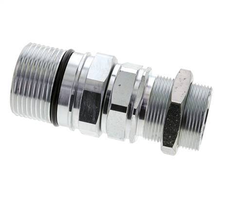 Steel DN 25 Hydraulic Coupling Socket 30 mm S Compression Ring Bulkhead ISO 8434-1 D M48 x 3