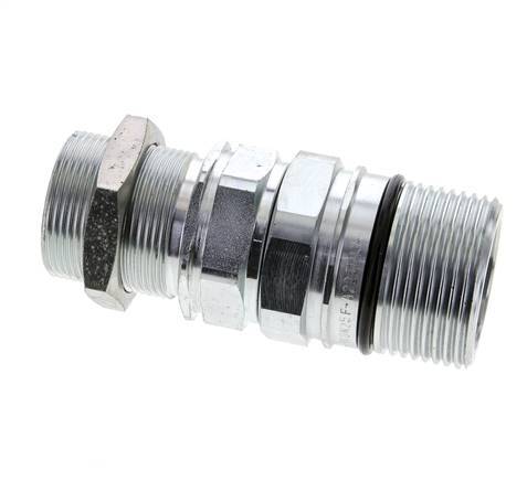 Steel DN 25 Hydraulic Coupling Socket 30 mm S Compression Ring Bulkhead ISO 8434-1 D M48 x 3