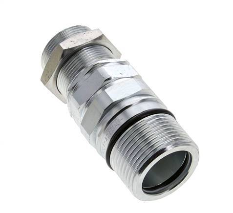 Steel DN 25 Hydraulic Coupling Socket 30 mm S Compression Ring Bulkhead ISO 8434-1 D M48 x 3