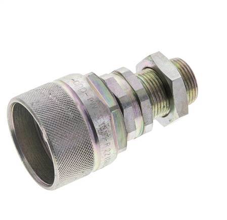 Steel DN 12.5 Hydraulic Coupling Plug 15 mm L Compression Ring Bulkhead ISO 14541/8434-1 D M36 x 2