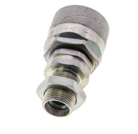 Steel DN 12.5 Hydraulic Coupling Plug 15 mm L Compression Ring Bulkhead ISO 14541/8434-1 D M36 x 2