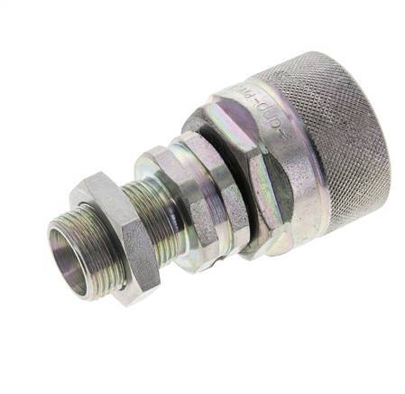 Steel DN 12.5 Hydraulic Coupling Plug 15 mm L Compression Ring Bulkhead ISO 14541/8434-1 D M36 x 2